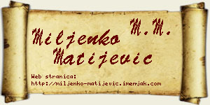 Miljenko Matijević vizit kartica